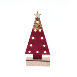 ^ "WOODEN RED TREE GOLD GLITTER STAR", 10 MINI LED ΛΑΜΠ. ΜΠΑΤ. (2xAA) WW IP20 12.5X4.5X27CM  -X061011209